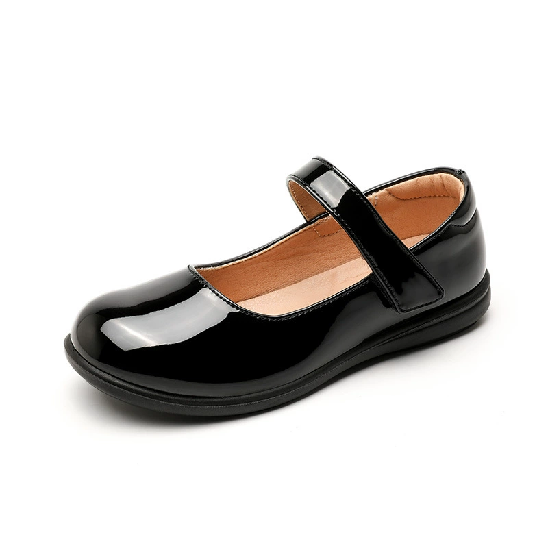 Черные кожаные туфли для выступлений для девочек, новые детские весенне-осенние лоферы, кожаные туфли принцессы в британском стиле на мягкой подошве
