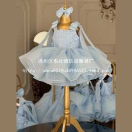 2025新款儿童公主裙礼服女童婴儿小花童女宝宝一岁周岁生日晚礼服