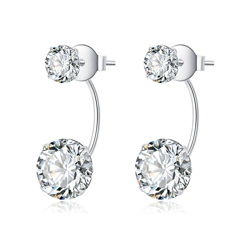 Platinum fashionable classic earrings, silver 925 sample