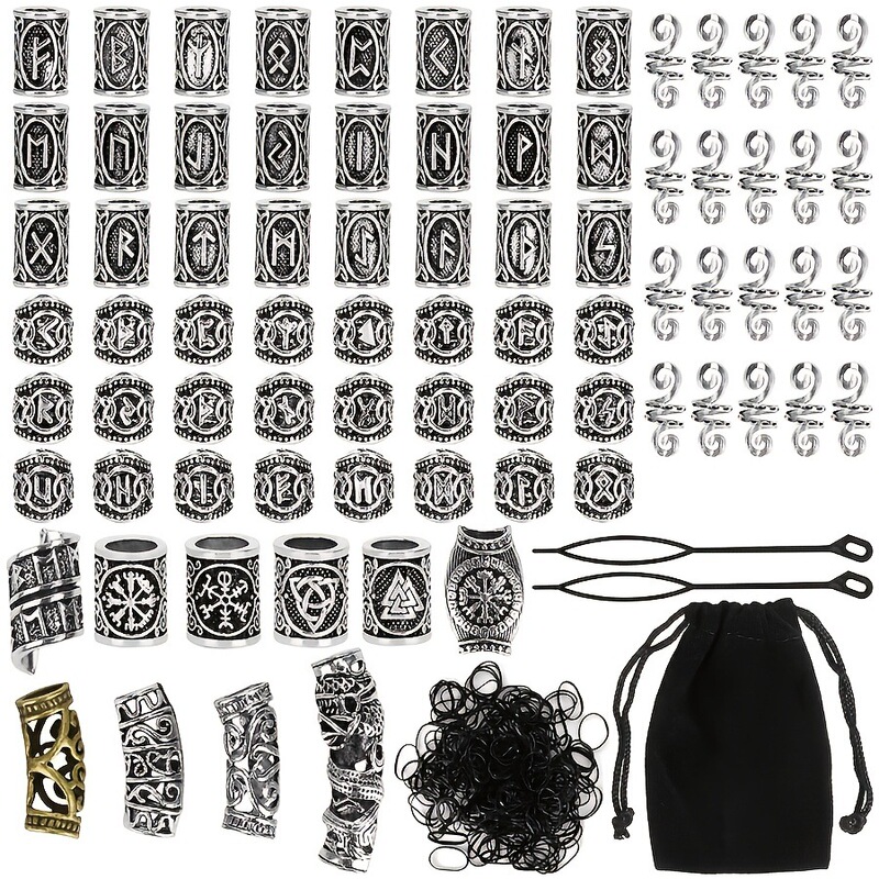 80Pcs Wig Reggae Dreadlock Jewelry Beads Amazon New Hair Beard Beads Norwegian Viking Loose Bead Set 80Pcs Wig Reggae Dreadlock Jewelry Beads Amazon New Hair Beard Beads Norwegian Viking Loose Bead Set
