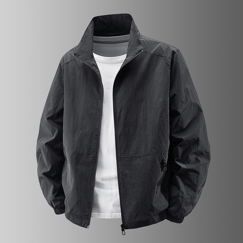 Chaqueta de hombre transfronteriza primavera y otoño delgada 2025 nuevo negocio ocio rápido secado transpirable chaqueta de asalto al aire libre