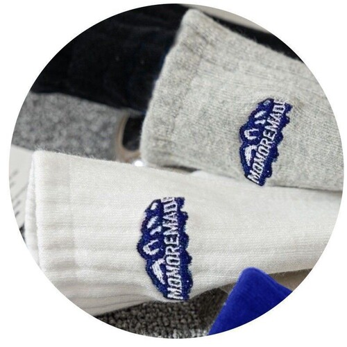 [Zhujiajiao Socks] Men's Autumn and Winter Thickening Warm Mid-Calf Socks Sweat Absorption Anti-Odor Letter Sports Socks Men's Long Socks 