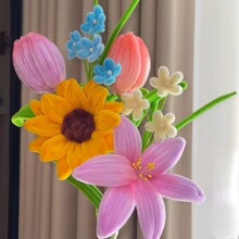 成品手工扭扭棒花束向日葵百合成品520情人节送女朋友闺蜜花朵
