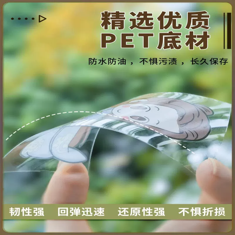 透卡PET来图定制全透半透PVC亚克力胶片打印拍立得异形打印PPT卡