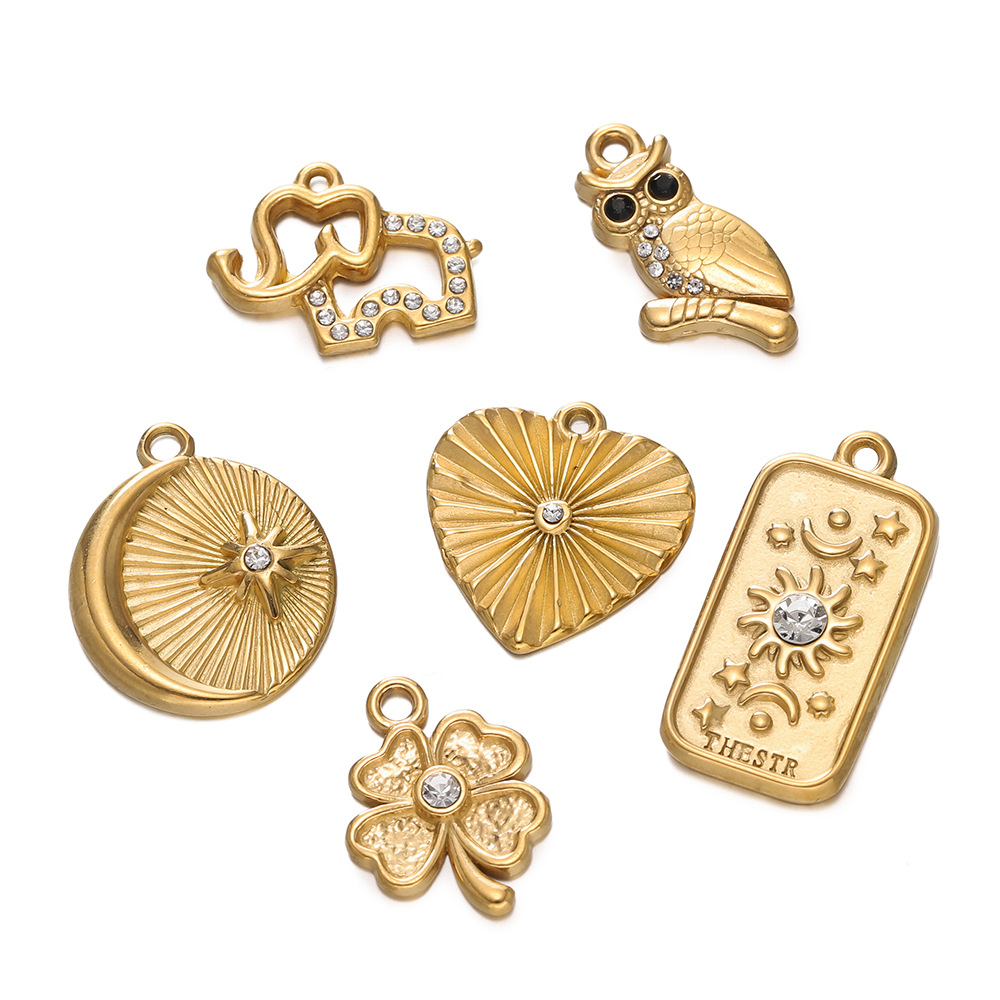 6g Weight Pendant Jewelry Making Type DIY Ornament Accessories Classification 2 PCS/Package Quantity 304 Stainless Steel Material Star, Heart Shape Pattern All Seasons Season Classic Style Style 2 PCS/Package 304 Stainless Steel Star Heart Shape Pendant DIY Ornament Accessories 5