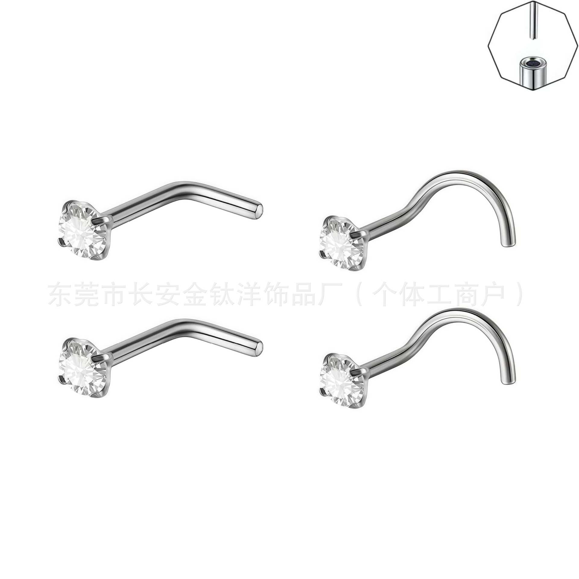 Pointed titanium steel lip stud product view
