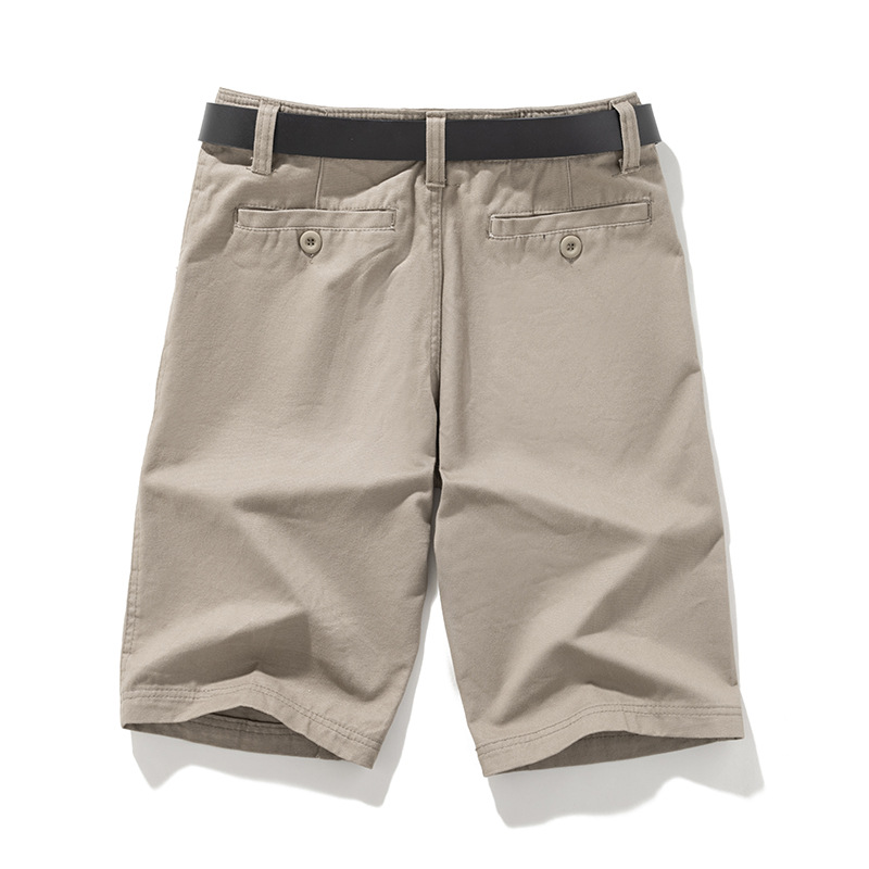 Verano 2022 pantalones cortos de los hombres de color sólido pantalones cortos casuales pantalones de playa de algodón de cuatro bolsillos entrega de una sola pieza