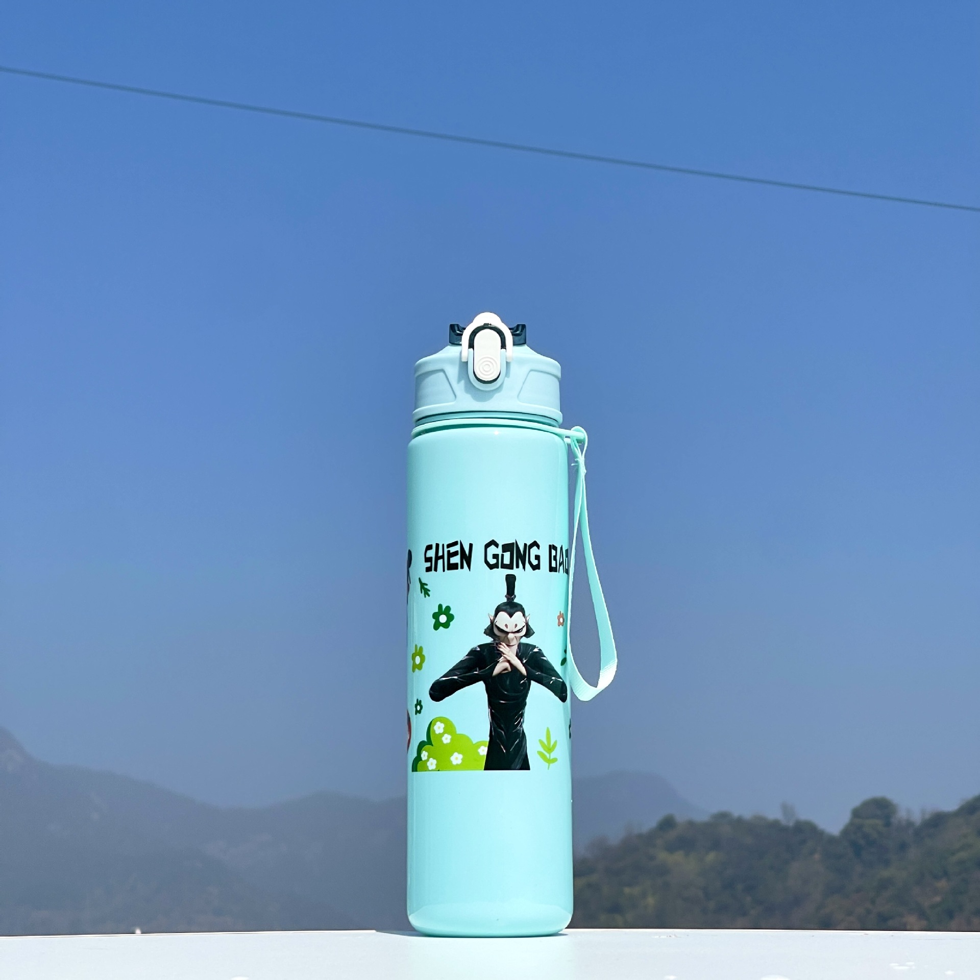 Taza de paja Kapi Barakatong con cierre Taza de mano Taza de plástico para deportes y fitness Taza de agua espacial para hombres y mujeres