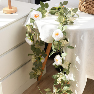 Amazon rose leaf artificial flower wall hanging wedding decoration encryption winding plant vine simulation Camellia Rattan