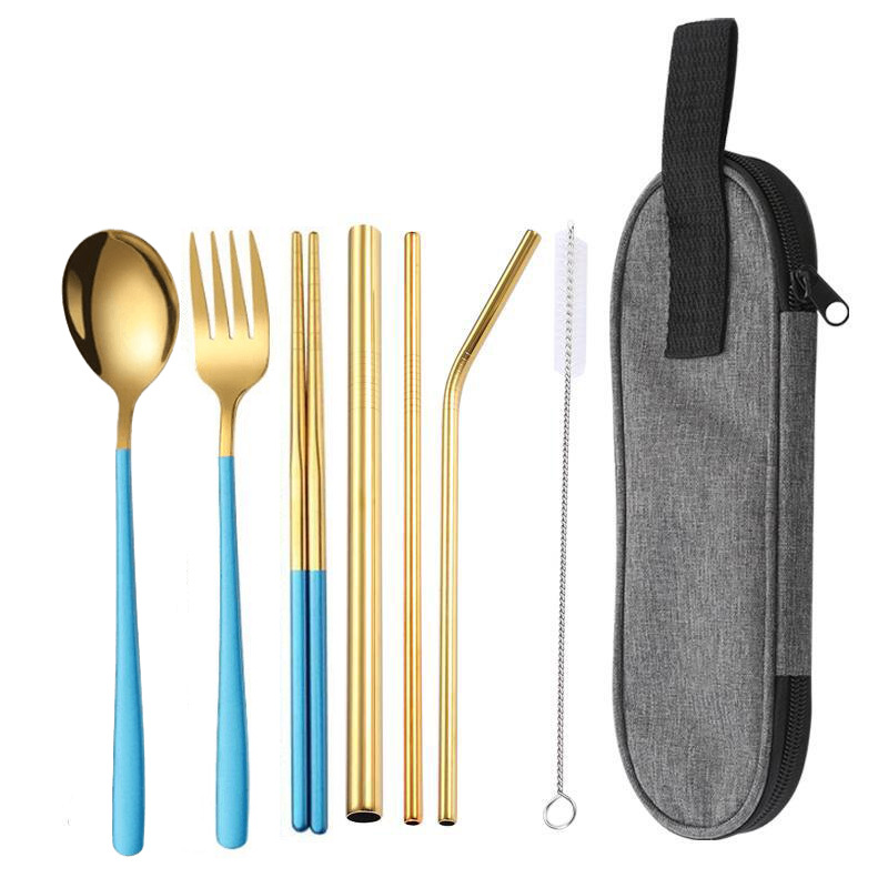 골드 블루 7 종 세트/다크 그레이 가방