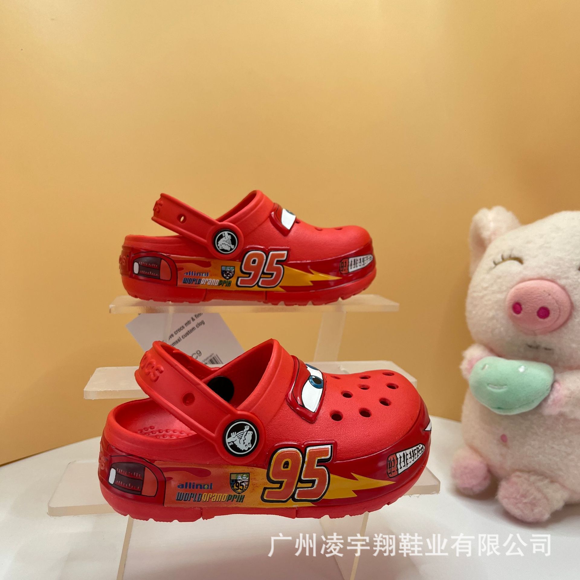 Cross Children's Shoes Mcqueen Cars 95 Car-Themed Clogs Summer Closed-Toe Non-Slip Beach Sandals for Boys
