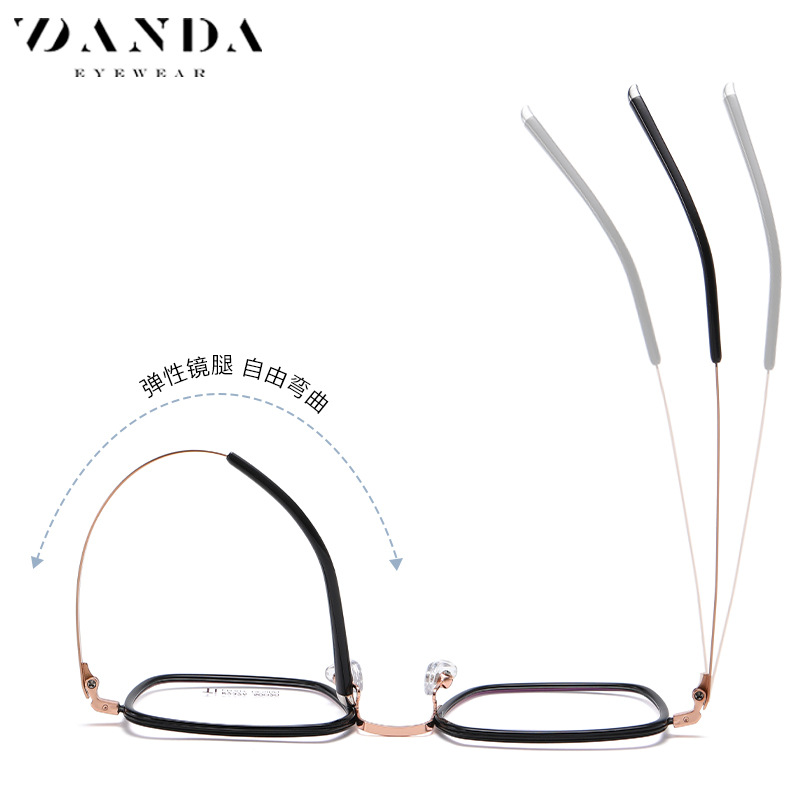 2023 nuevo puro titanio gafas marco r2326 moda placa caja llanura gafas bola abierta puede ser equipado con miopía gafas marco