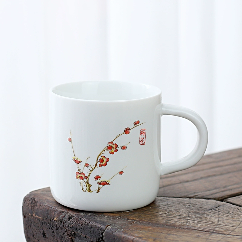 1VPK белая porcelain чашка чая керамическая для мастера чая, подождав, чтобы использовать резинку против ожогов, 6 установленных бокалов