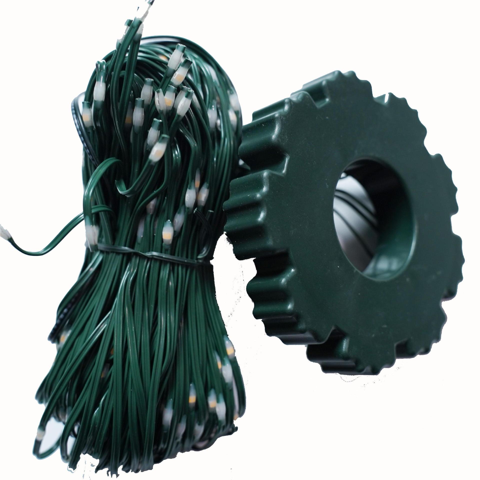 Transfronterizo nuevo anillo de línea de cuero verde oscuro árbol de Navidad iluminación de techo colgante árbol decoración de color iluminación parpadeante LED string