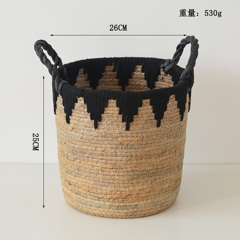 Canasta de almacenamiento de paja, canasta de ropa sucia de gran capacidad para el hogar, canasta de almacenamiento de juguetes, canasta de almacenamiento de juguetes, decoración de sala de estar