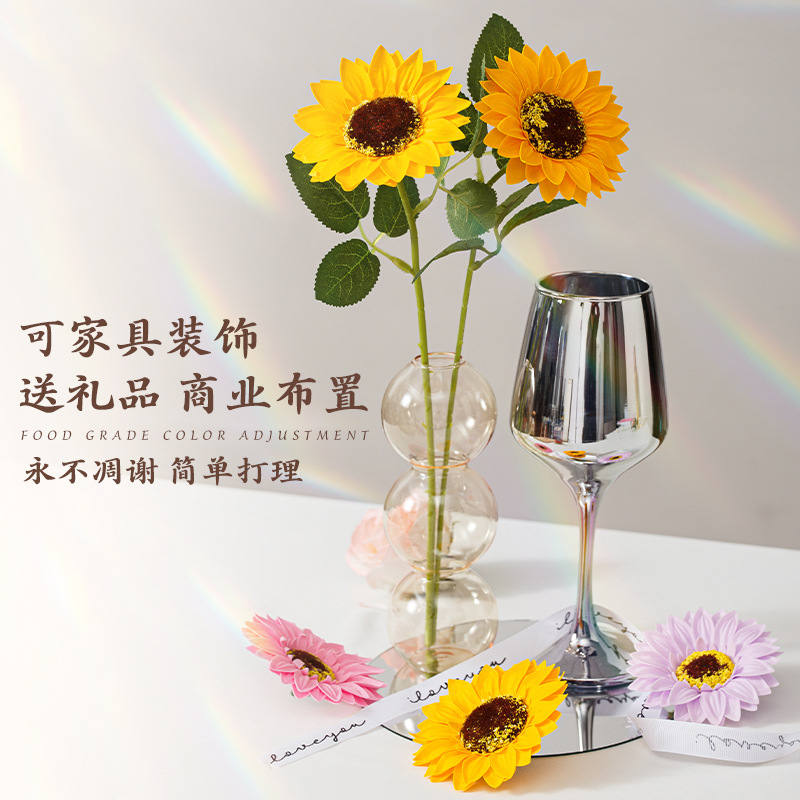 Flores de simulación regalo de mano mini girasoles flor inmortal accesorios de flores falsas al por mayor jabón DIY hecho a mano