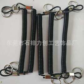 厂家批发塑料弹簧线插销弹力挂绳工具失手绳PU尾巴线拉销健身配件