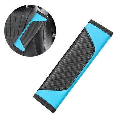 Seat belt shoulder pad shoulder pad advanced sense car - sports-carbon-fiber-shoulder-pads-black-and-blue-single