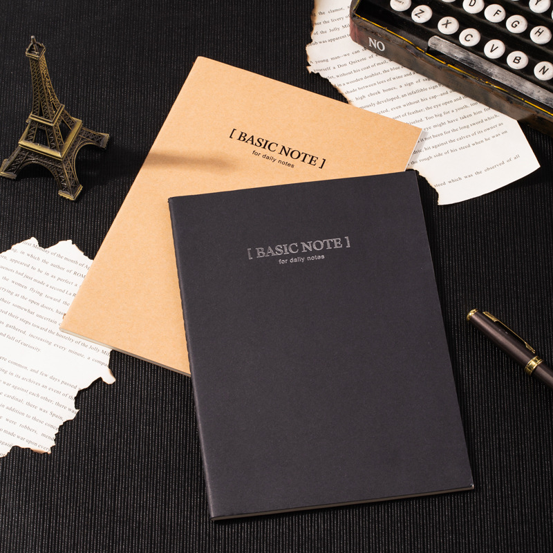Cuaderno de papel kraft de Deliky Cuaderno de notas de línea simple Cuaderno de línea gruesa B5 Acta de reunión Cuaderno horizontal image 6