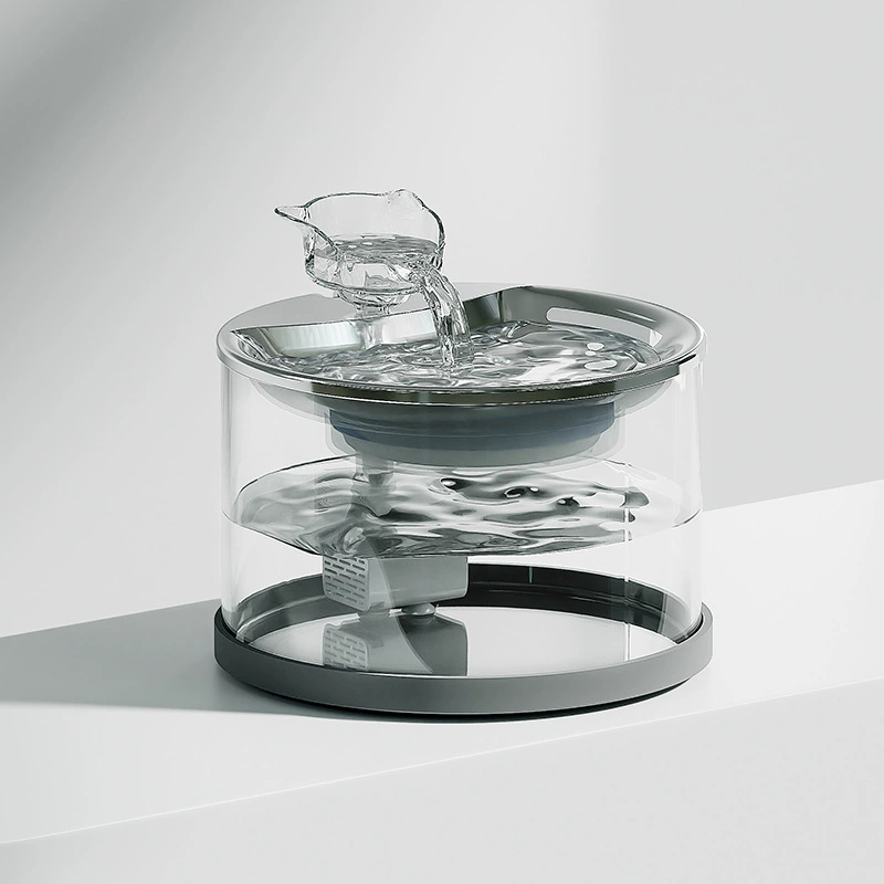 Новый стеклянный диспенсер для воды для домашних животных, циркулирующая проточная вода, автоматический диспенсер для воды, питьевая вода для собак, умный прозрачный диспенсер для воды