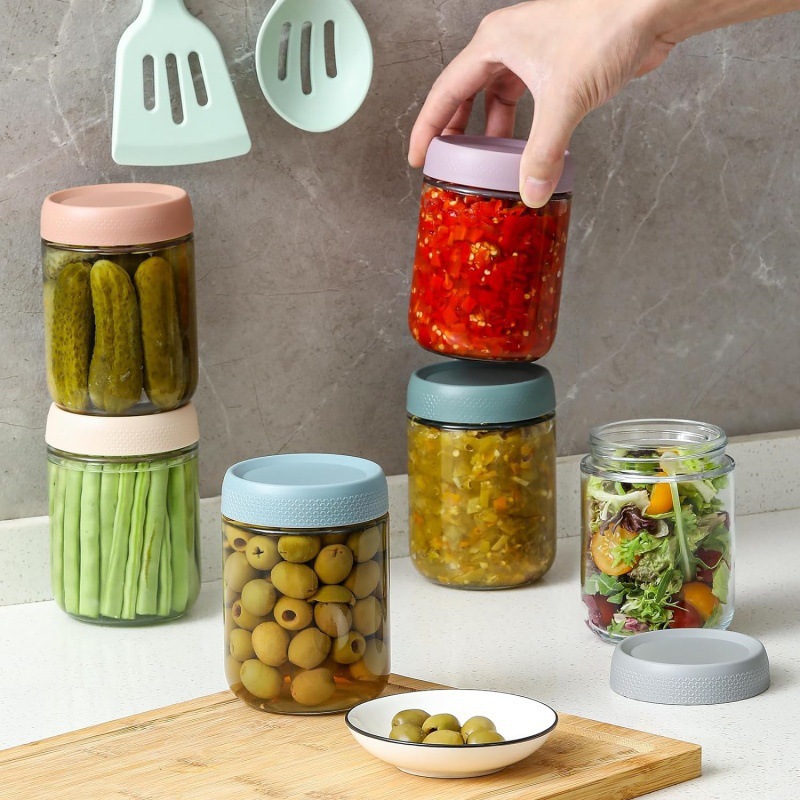 亚马逊咖啡罐小罐子带盖子食品罐家用杂粮收纳罐密封圆形玻璃罐