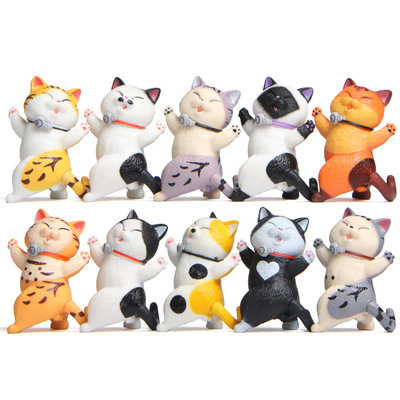 10款可愛貓咪回眸壹笑貓咪轉身 貓咪卡通手辦創意造景公仔