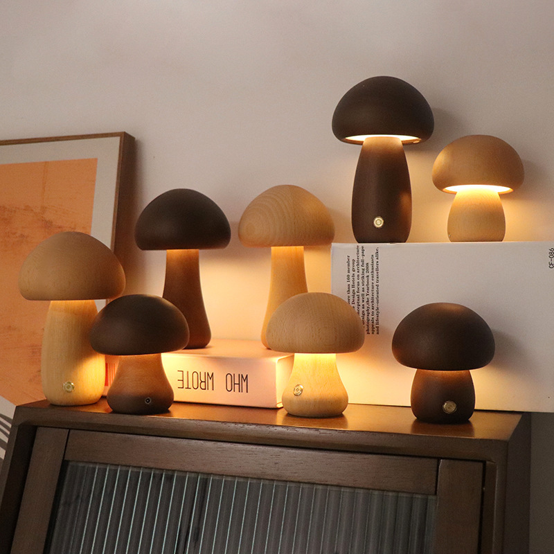 INS Mushroom Lamp Night Light Warm Light Touch Bedroom Bedside Sleep Night Light Advanced Sense LED Decorative Atmosphere Light