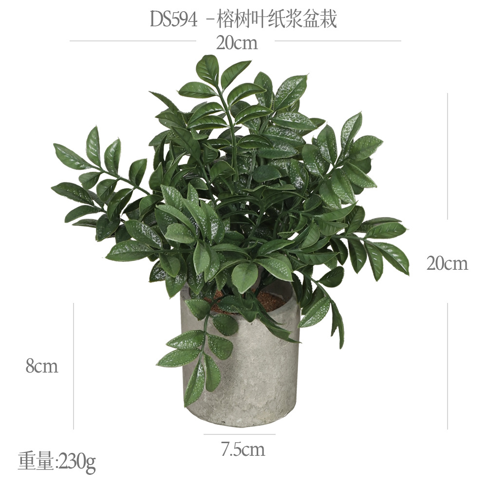 Más de 240 combinaciones populares de macetas con plantas verdes artificiales, decoraciones para el hogar, flores artificiales, bonsáis cilíndricos de pulpa de papel.
