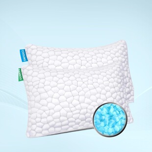 Cross-border wholesale bamboo fiber broken sponge pillow ice silk cool blue gel broken memory foam slow rebound pillow