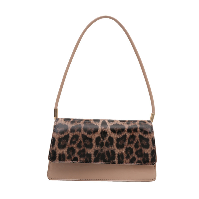 2024 moda nuevo estilo textura simple estampado de leopardo axila bolso cuadrado pequeño de mensajero portátil hombro axila bolso femenino