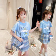 2024夏季新款女童韩版美乐蒂学院风JK制服短裙套装中大儿童两件套