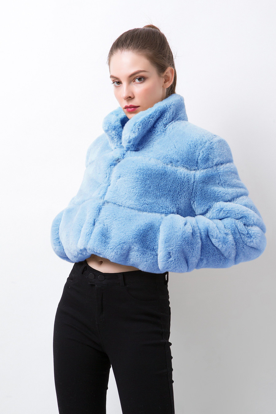 Abbigliamento Donna Pelliccia Giacca Donna Pelliccia Cuciture Orizzontali Pelliccia Artificiale_voghion.com