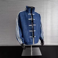 Демисезонная куртка J421, китайский стиль, бархатистая отделка (разм. M–3XL)