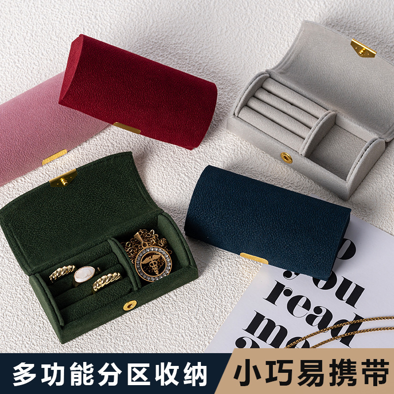 Exquisite Portable Mini Jewelry Storage Box for Women on Business Trips, Anti-Oxidation Ring Jewelry, Accessible Luxury Velvet Jewelry Box