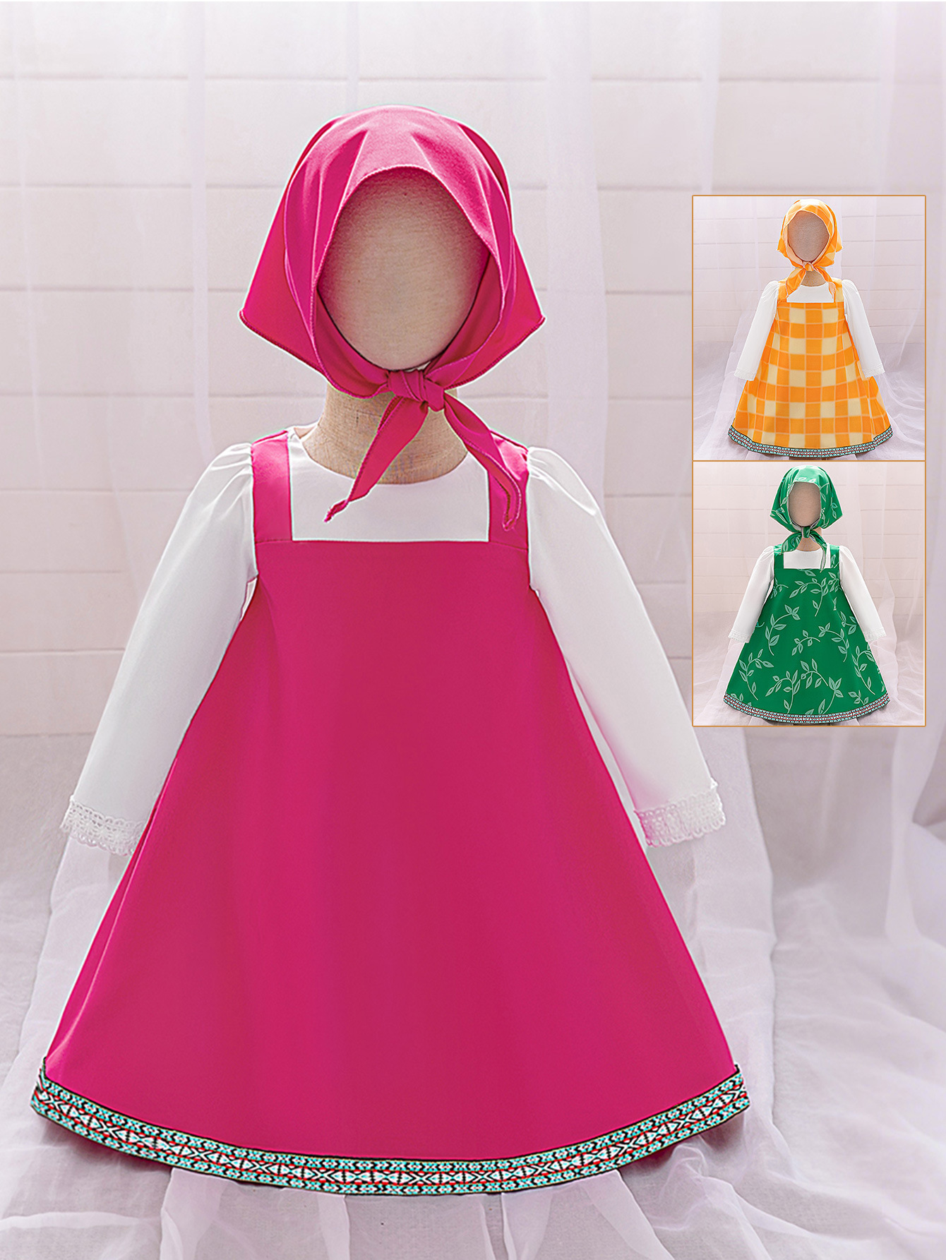 Disfraz de Masha y el Oso para Niñas, Vestido Estampado para Juego de Roles, Conjunto de Ropa para Actuación, Vestido de Princesa para Niñas