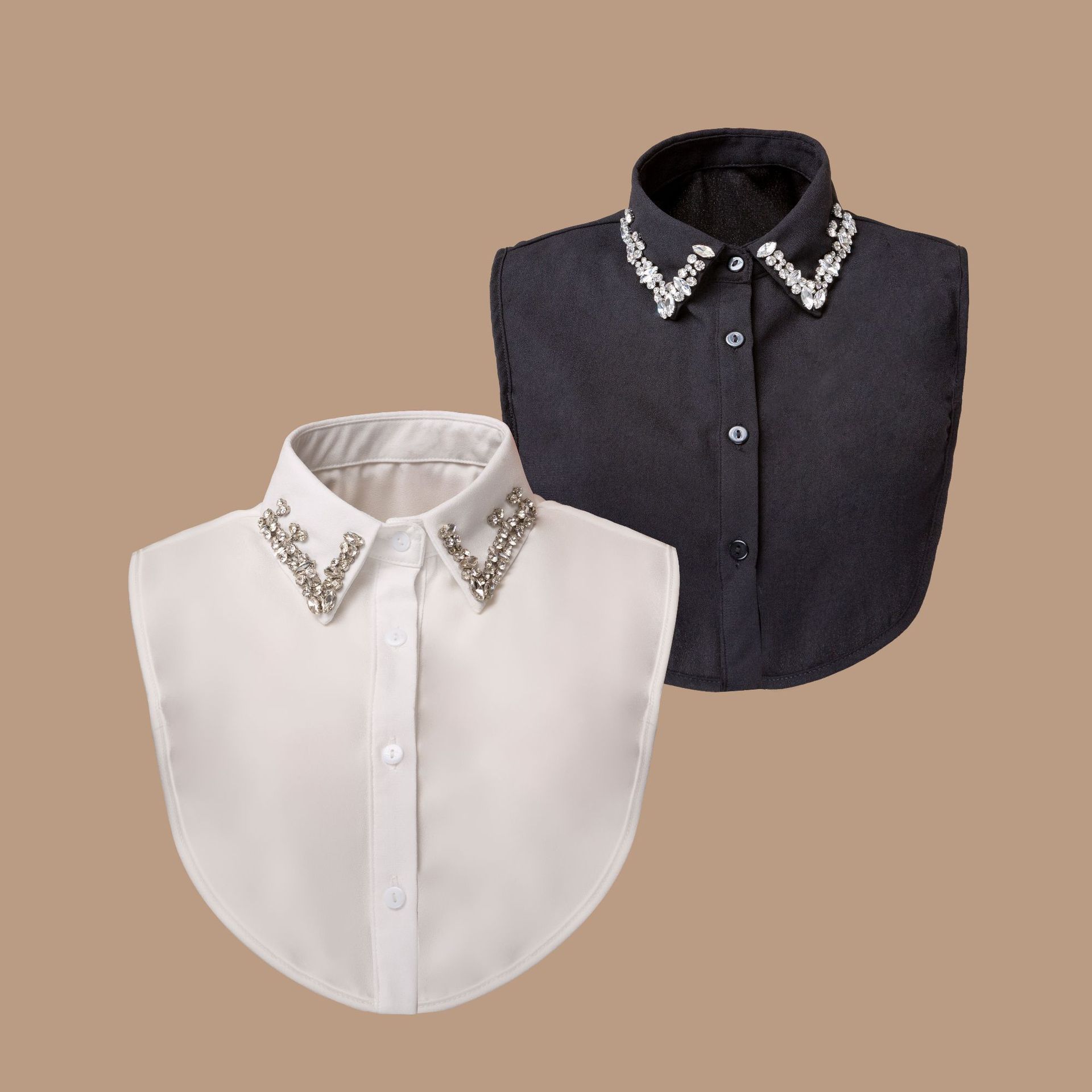 Korean cute shirt collar for women in spring and summer, hand-nailed rhinestone Korean style fake collar with fake collar manufacturer