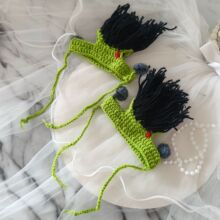 爆炸头针织宠物帽子狗狗猫猫帽子秋冬宠物钩织帽子手工钩织宠物帽