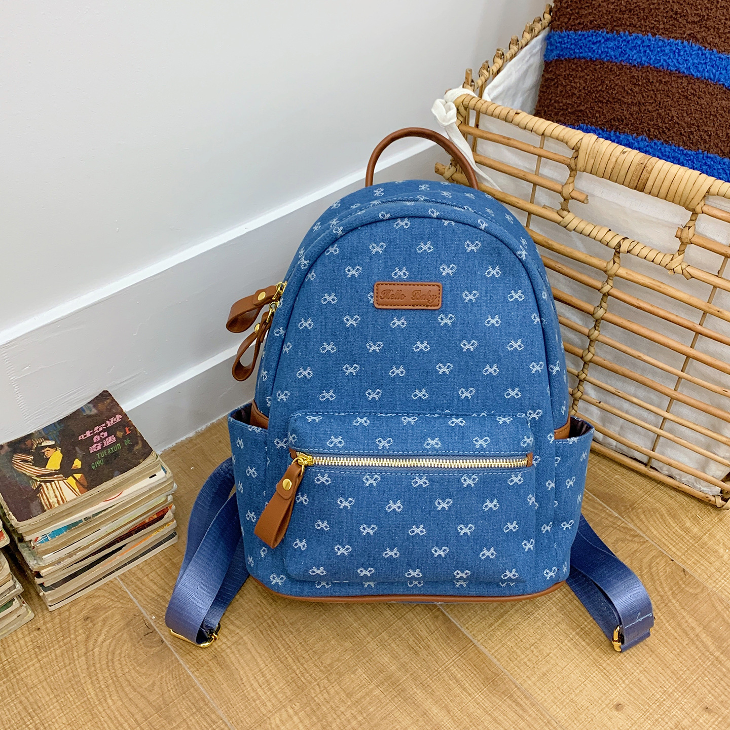 Bolso desnudo grande azul