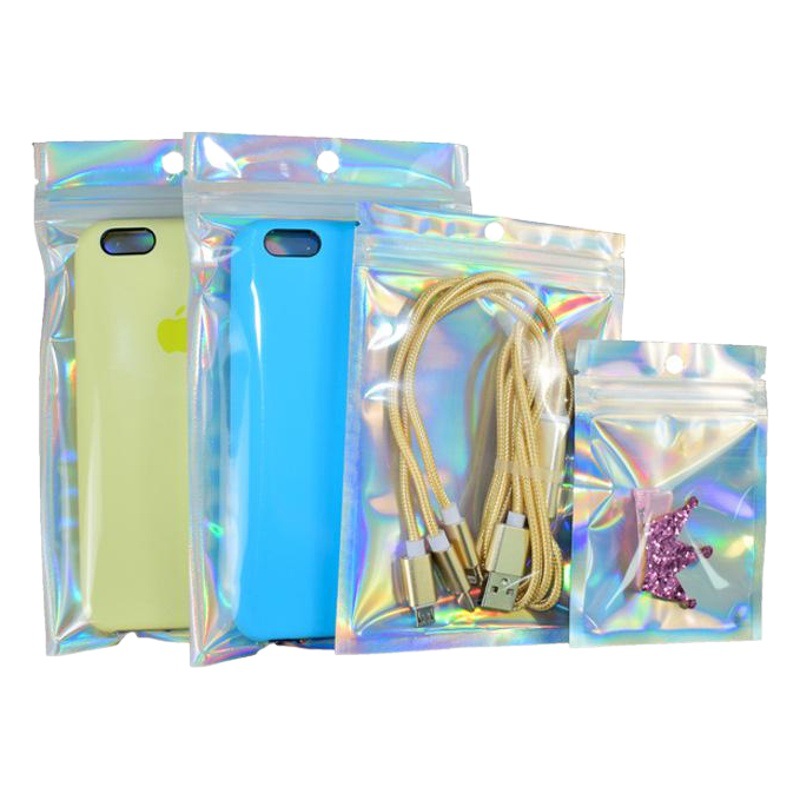 Spot bolsa de embalaje de regalo bolsa ziplock láser bolsa ziplock láser joyería bolsa de embalaje de la caja del teléfono móvil