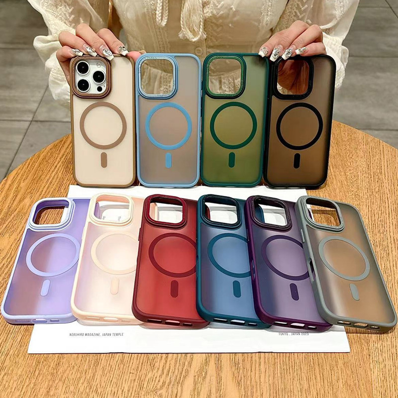 Suitable for iphone16promax Magnetic Mobile Phone Case 15 Semi-permeable 14pro Frosted 13 Advanced Sense 12/11 Simple Suitable for iphone16promax Magnetic Mobile Phone Case 15 Semi-permeable 14pro Frosted 13 Advanced Sense 12/11 Simple
