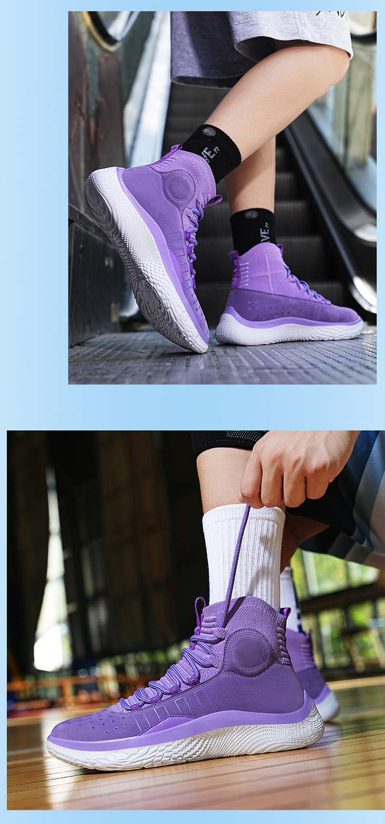 Zapatillas de baloncesto de diseño de moda para hombre, primavera y otoño, corte alto, suela suave, amortiguación, deportivas, botas prácticas para estudiantes, zapatillas para correr de moda._voghion.com