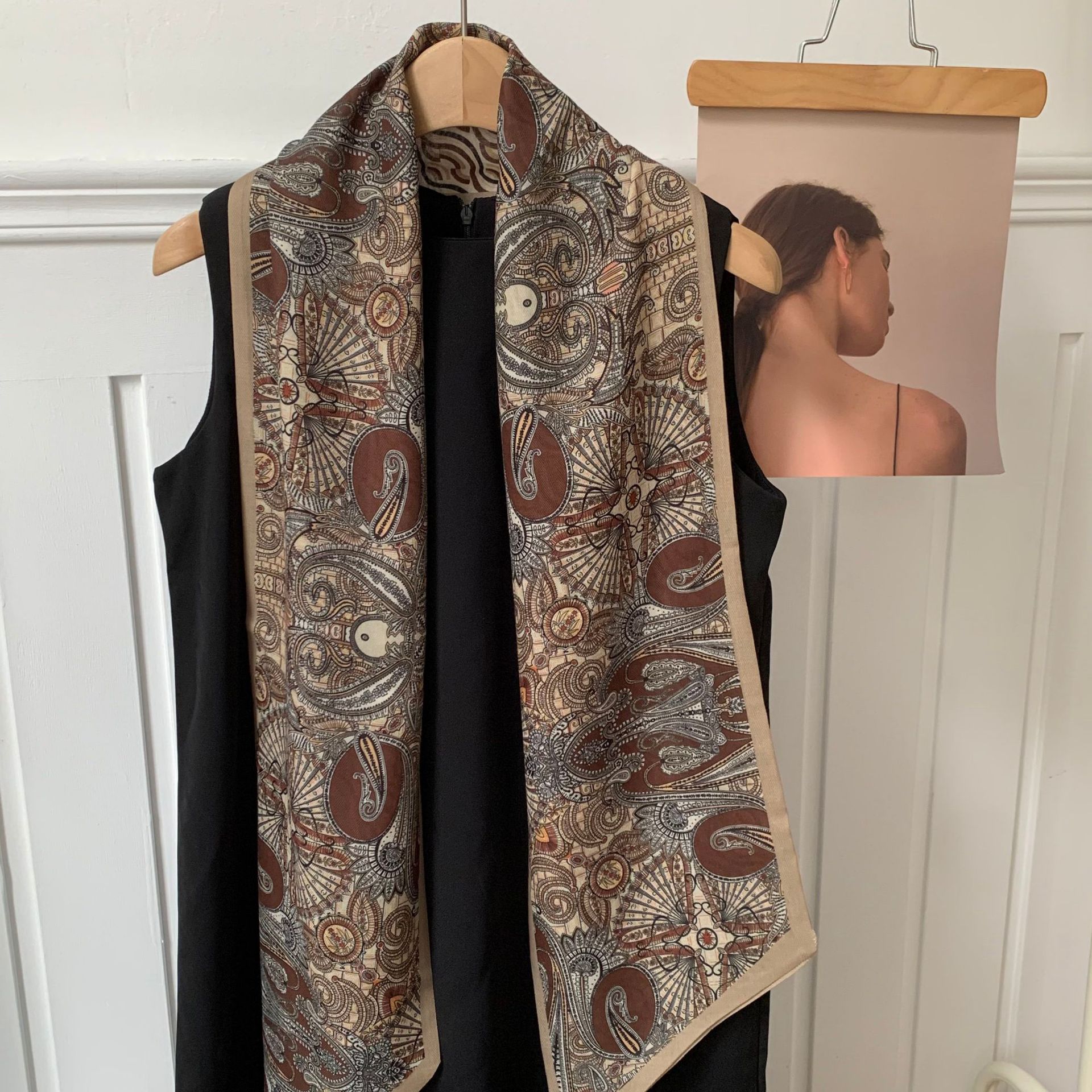 Pañuelo de seda sentido de alta calidad primavera y verano nuevo sentido de la atmósfera coreana bufanda decorativa de todo fósforo protector solar pañuelo para el cabello cinturón de moda