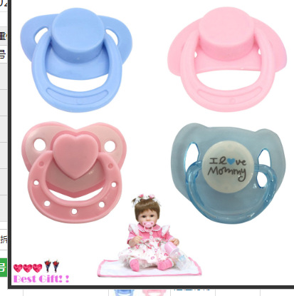 Bebé muñeca chupete accesorios imán chupete pezón traje