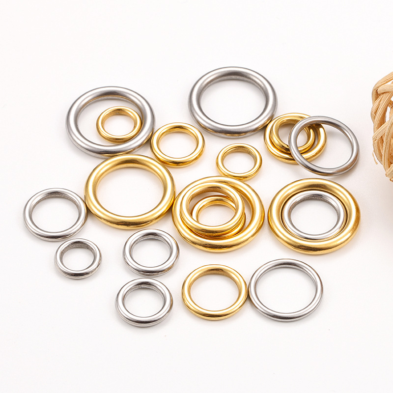 304 Stainless Steel Material 5 PCS/Package Diameter 10mm 304 Stainless Steel Geometric Polished Jump Ring