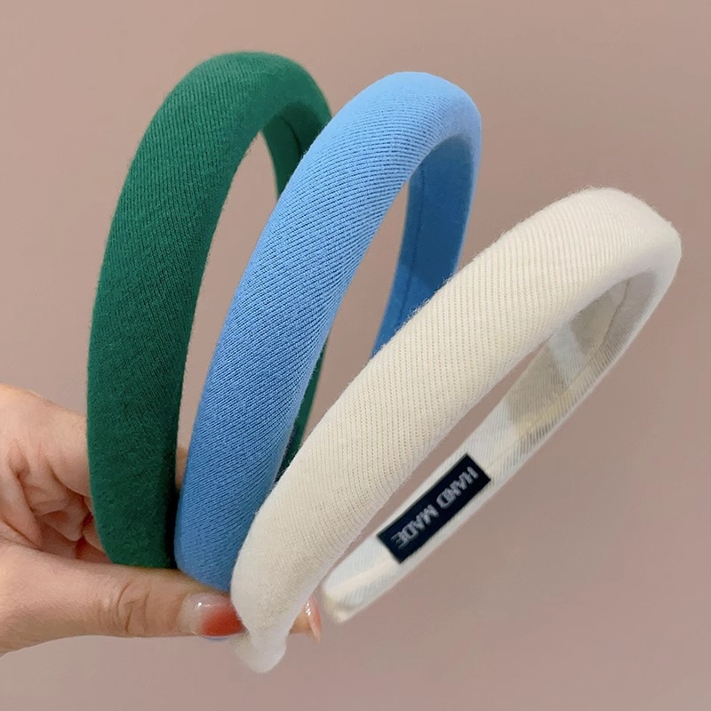 Macaron color esponja de ala ancha diadema niñas todo partido hacia fuera el pelo presionando diadema Red de los niños rojo retro tocado horquilla