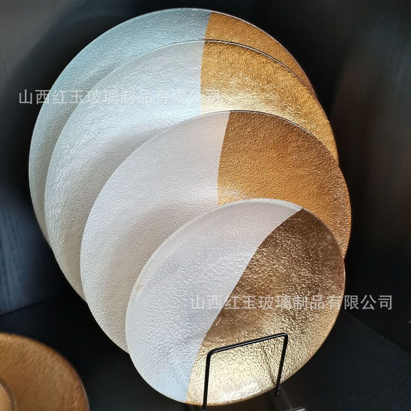 Japanese-style Handmade Creative Glass Plate Household Fruit Snack Bowl Plate Tableware Set Western Food Plate Refreshment Plate Japanese-style Handmade Creative Glass Plate Household Fruit Snack Bowl Plate Tableware Set Western Food Plate Refreshment Plate