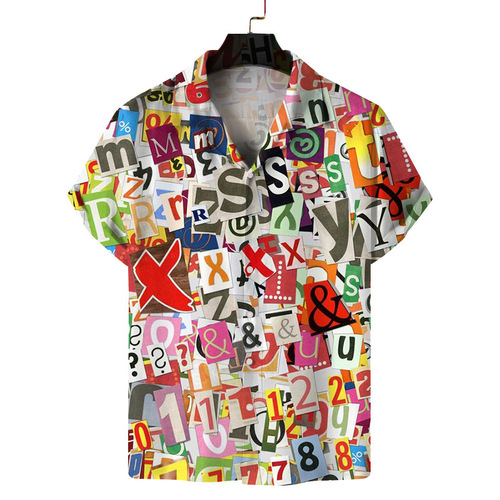 Men's Spring New Western Men's Clothing 3D Printed Thin Casual Beach Aloha Shirt