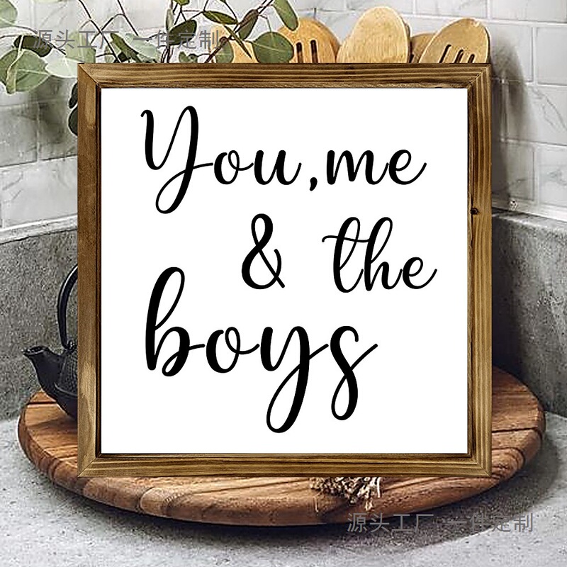 Dropshipping Photo Frame Art Wooden Wall Retro English Wooden Hanging Decoration Ready-Made Slogan Wall Hanging