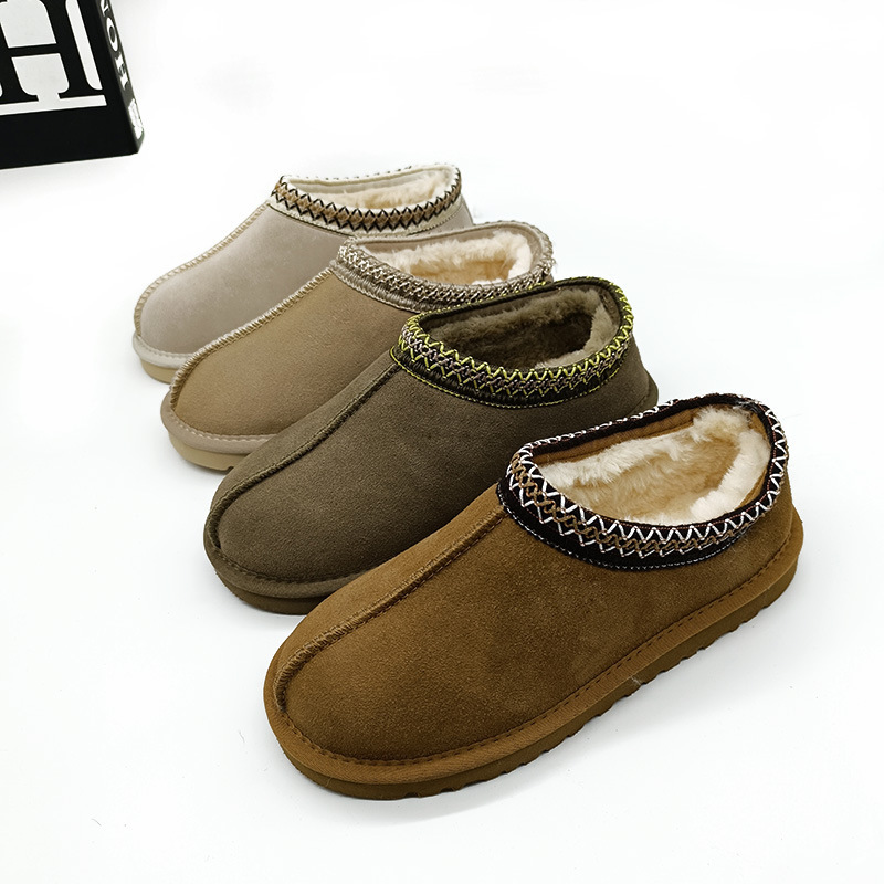 Ethnic Style Snow Boots Thin-Soled Lace Tasman Furry Slip-Ons