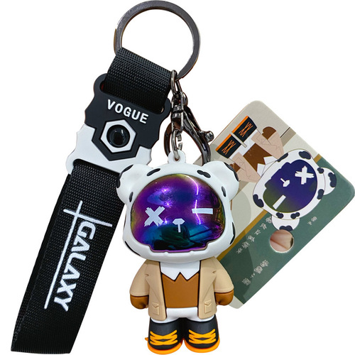Baimao Original Epoxy Cool Bear Keychain Pendant Men and Women Cute and Exquisite Car Keychain School Bag Pendant